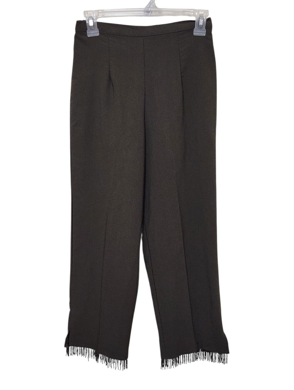 Units Small Chico Dark Green Fringe-Hem Dress Capri Pants